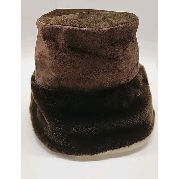 Vintage PETER BETTLEY LONDON Bucket Hat Womens Chocolate Brown Soft Faux Fur - Picture 8 of 12